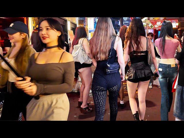 [4K 새벽 시간에 홍대 클럽 거리] 인플루언서들이 좋아하는 새벽에 홍대 클럽 거리를 함께 걸어주세요^^ 패션이 환상적이네요^^ #홍대 #서울 #한국