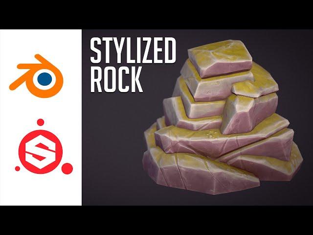 Making a Stylized Rock with Blender and Substance Painter | Speed Modeling