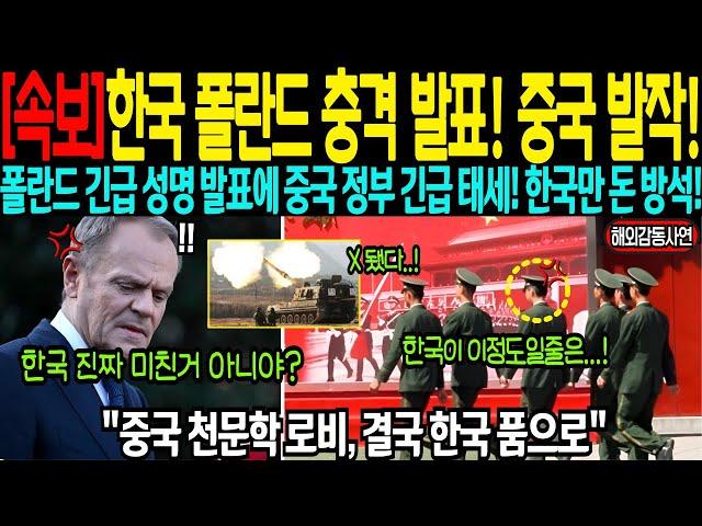 [해외감동사연] 폴란드 긴급 발표에 중국정부 긴급태세! 여유부리는 한국 방산 기업들의 사연은?