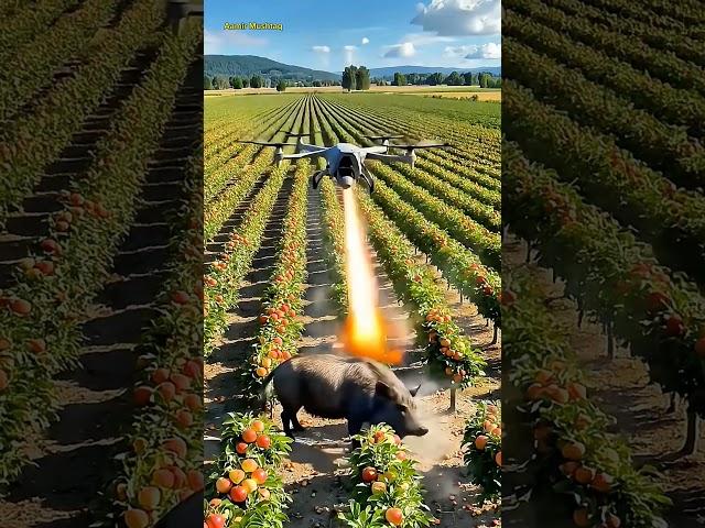 Drone to kill harmful pigs 5 #villagelife #smartfarming #rurallife #farmingtraditions #farming101