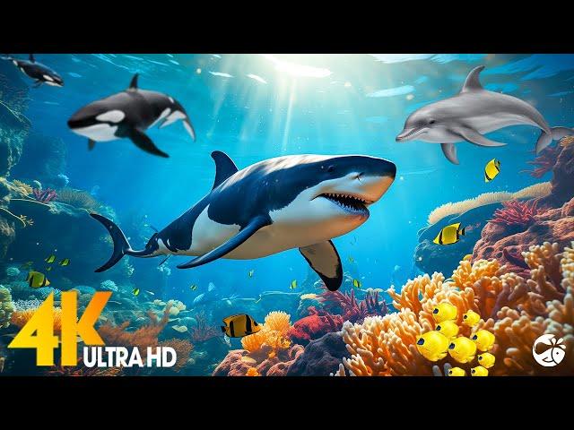 Aquarium 4K VIDEO(ULTRA HD)  Amazing Beautiful Coral Reef Fish, Relaxing Sleep Meditation Music