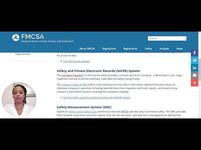 How to find FMCSA safety scores on SAFER