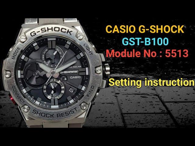 Casio G-Shock GST-B100 setting instructions.Module No : 5513.TrendWatchLab