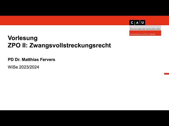 Zwangsvollstreckungsrecht – Folge 01 (Einführung und Arten der Zwangsvollstreckung)