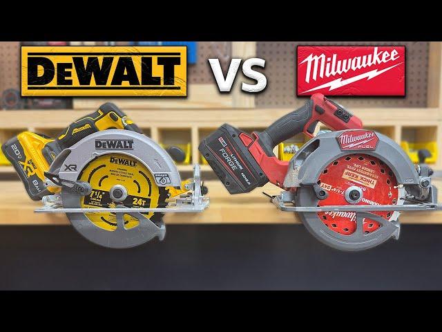 Milwaukee vs DeWalt Circular Saw - M18 2834 vs 20V DCS590