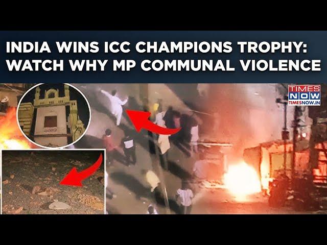 India Wins ICC Champions Trophy: Communal Violence On Cam In Indore, Mhow| Watch| MP Police Says...