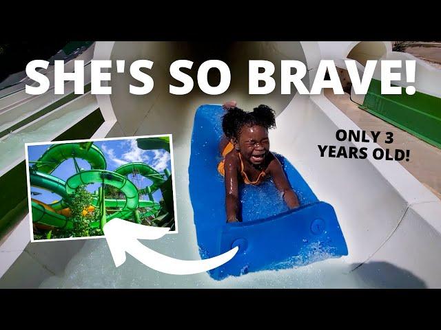 WATERPARK IN MEXICO | 3 year old goes on big slides!