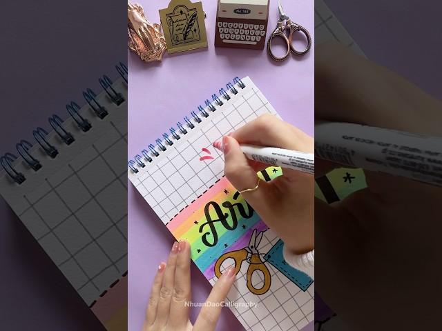 Transform Your Notebook with Vibrant Front Page Art  #shorts #nhuandaocalligraphy #frontpage