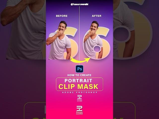 Photoshop tutorials - how to create portrait clip mask #ps5 #portrait #design #photoshop #tips