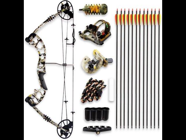 SereneLife Complete Upgraded Compound Bow & Arrow Accessory Kit, Adjustable Draw Weight 30-70 lb