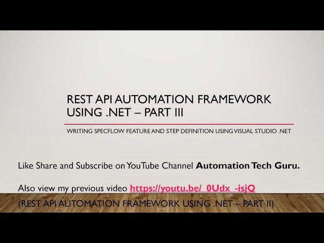 Rest API automation framework using .net – Part 3