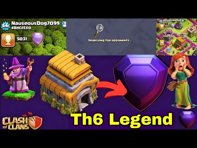 Th6 Legend League5031 Attacks Using Apprentice Warden/Th6 Best BarchPushing Strategy#clashofclans