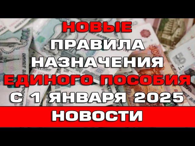 Новые правила назначения Единого пособия с 1 января 2025 Срочные новости