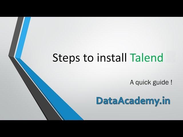 Steps to install Talend