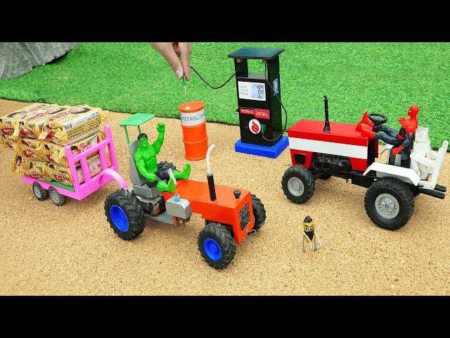 DIY Science Project Petrol Pump to Fuel a Tractor Loaded with Parle G Cakes@DIYMachinery