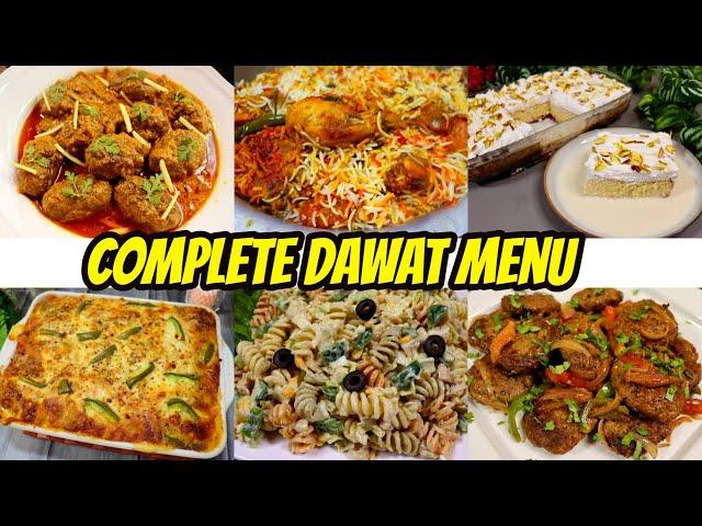 Complete Dawat Menu Recipe | Perfect Dawat Special Recipe For Family Dinner By Tasty Food With Maria