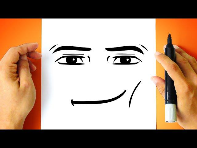 How to DRAW ROBLOX MAN FACE step by step