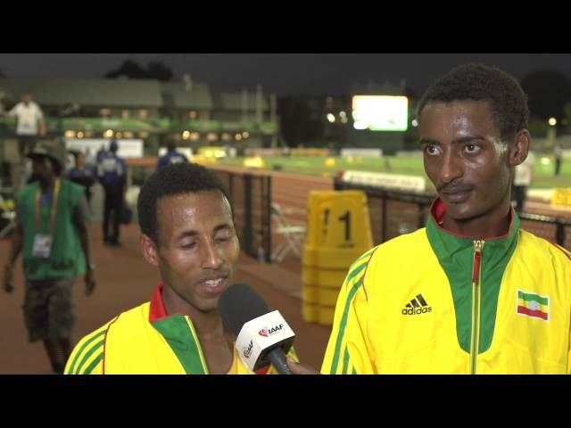 IAAF World Junior Championships 2014 - Yomif KEJELCHA & Yasin HAJI ETH 5000m Men Gold & Silver