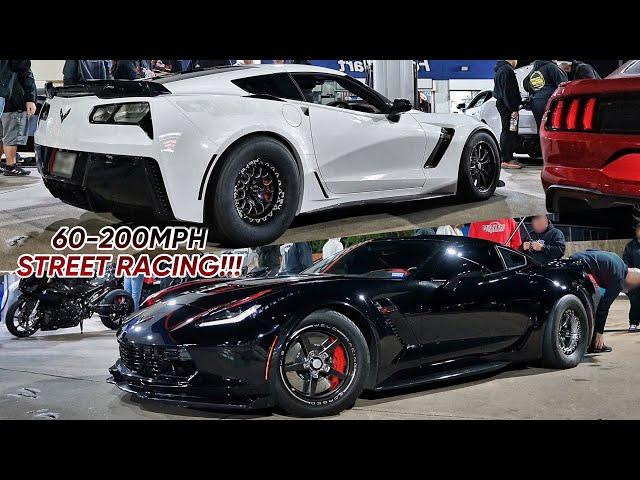 1100+HP Corvettes go STREET RACING! + Turbo Mustang, S1000RR, 900HP ZL1 & MORE!!!