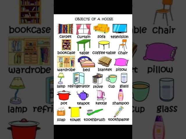 Objects of a house  Nouns|| Learn English Fast 