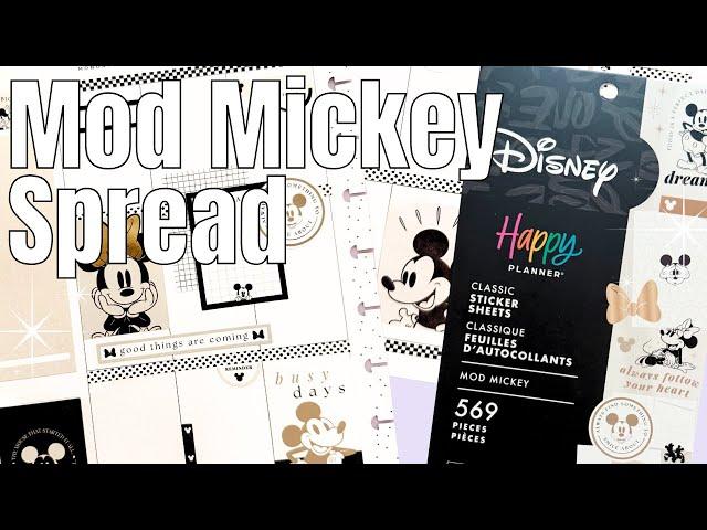 Disney Plan With Me | Mod Mickey Sticker Book | Classic Happy Planner Spread