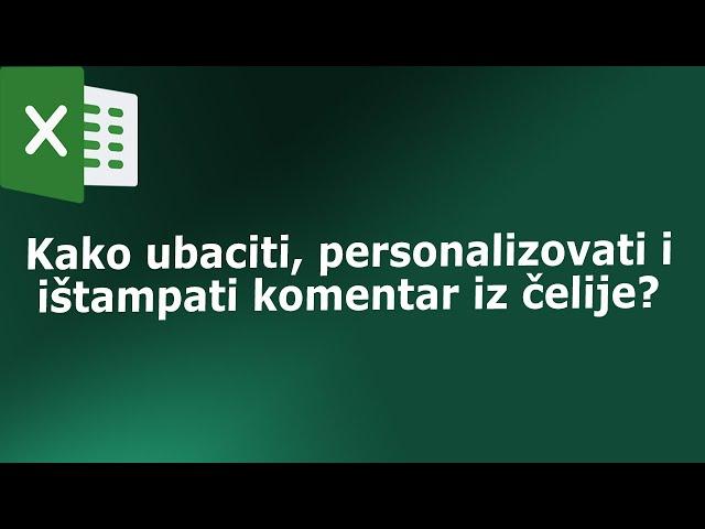 Poslovni excel  -  Upotreba komentara