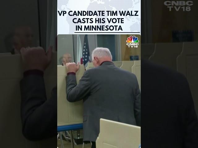 Democratic Vice-Presidential Candidate Tim Walz Casts His Ballot | US Elections | N18G | CNBC TV18