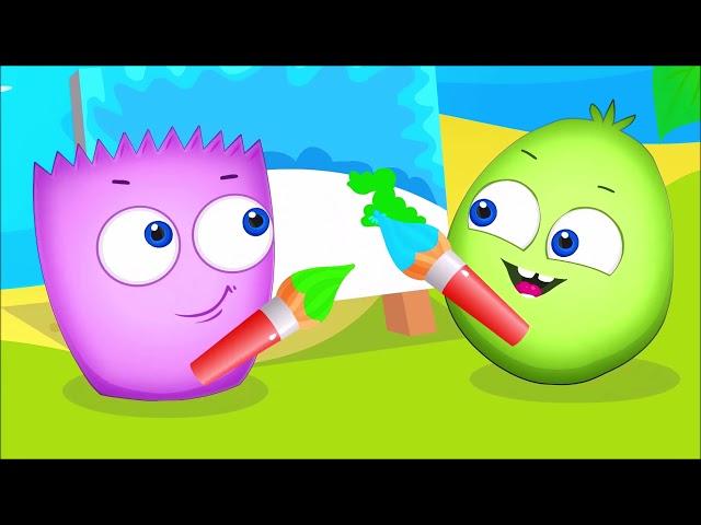 Learn Colours with Op and Bob Stories   White Red and Black | Compilation Cartoons for Children