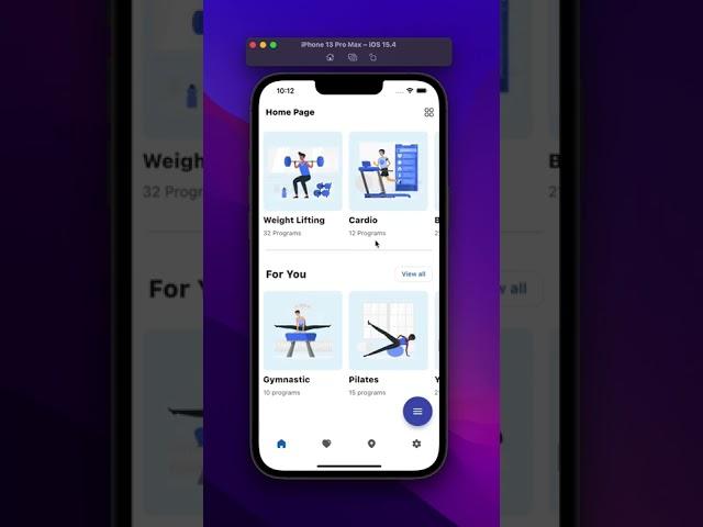 Gym app - UI - Flutter  #shorts