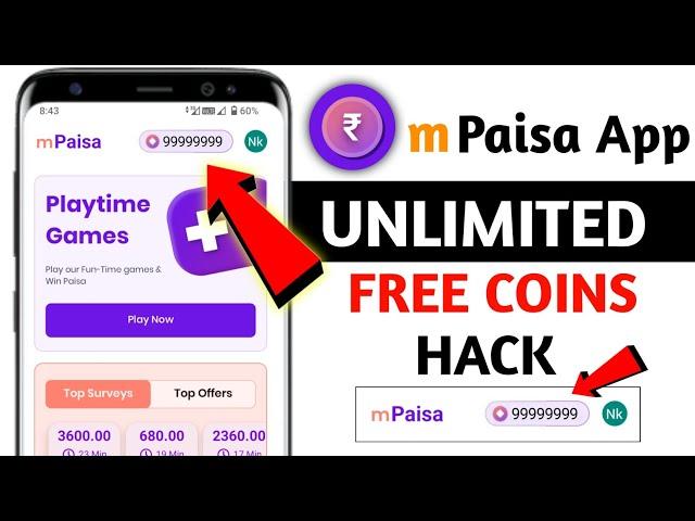 Free coins in mPaisa app - mpaisa app hack trick - How to get unlimited coins in mPaisa app - mpaisa