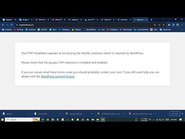 fix your php installation appears to be missing the mysql extension which is required by wordpress.