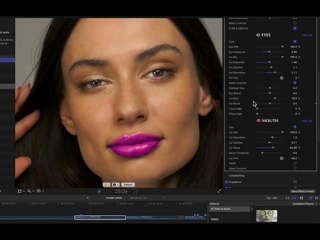 AI Eye Beauty Enhancement for Final Cut Pro, Premiere Pro, AE with Fresh Face