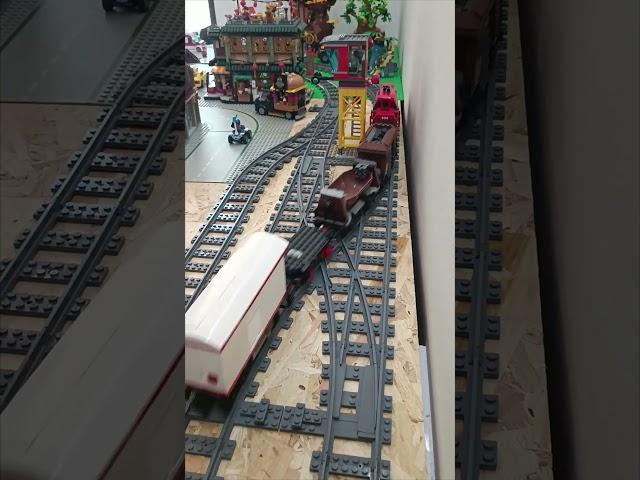 Lego switches and trains #legotrain #bricktrain #lego #train #legocity #switch #car #fyp #crossing