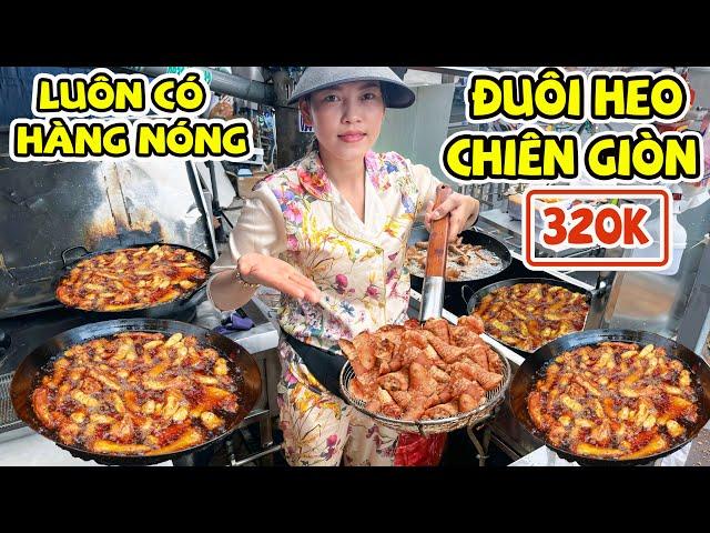Chị Gái Bán Đuôi Heo Chiên Giòn 320K Tự Tin Khâu Chế Biến Đảm Bảo Nóng Giòn Ngày Bán 200 Kí