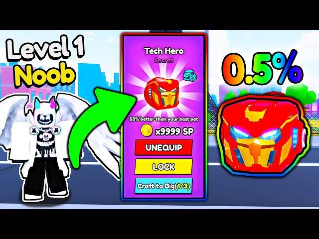 Starting Over as NOOB with OP IRONMAN PETS in Climb and Jump Tower! (Roblox)