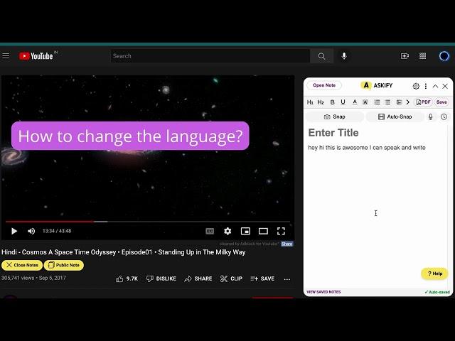 Speak and write in ASkify | Dictate | Askify Video notes