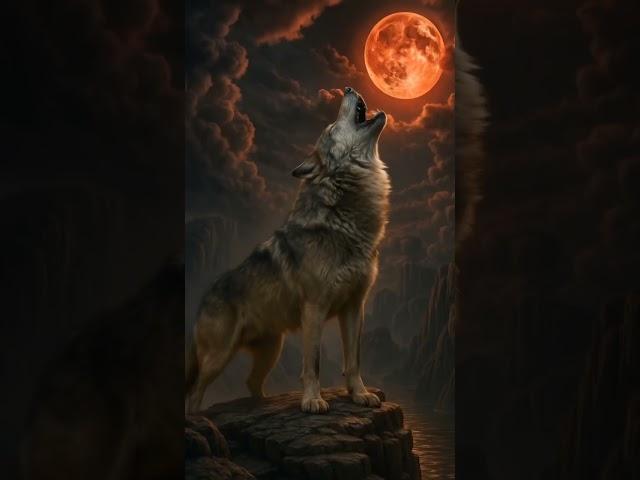 the howling of a wolf at night is scary 63  #wolf #night #animalshorts #shorts