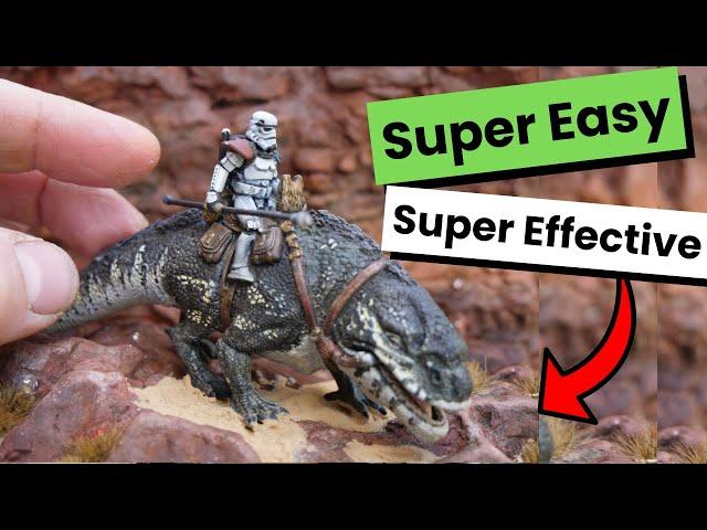 How to paint realisitic sand stone - Star Wars Storm Trooper - Dewback rider vignette