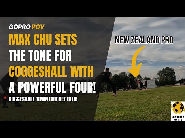 Otago's Max Chu Smashes One For Four! - Lashings at Coggeshall Town CC