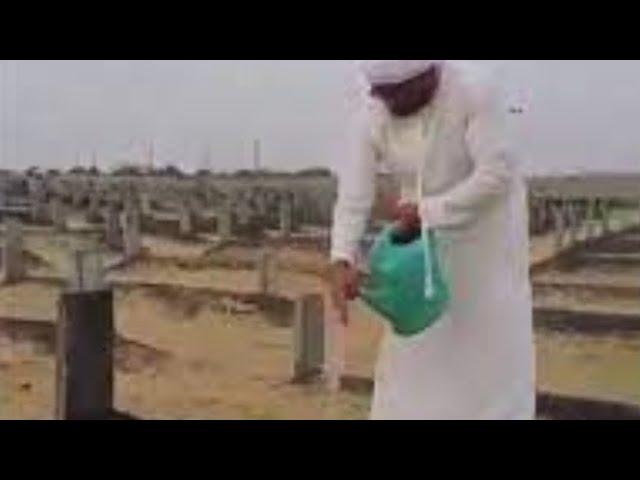 SPRAYING WATER ON GRAVES