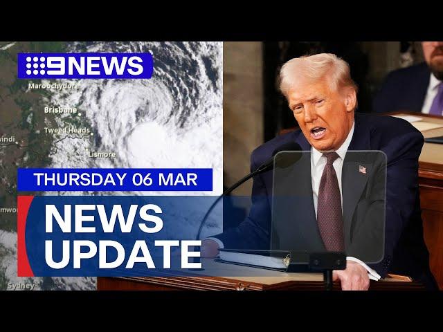 Major flood warnings issued in NSW; Trump’s call-out to Hamas over hostages | 9 News Australia