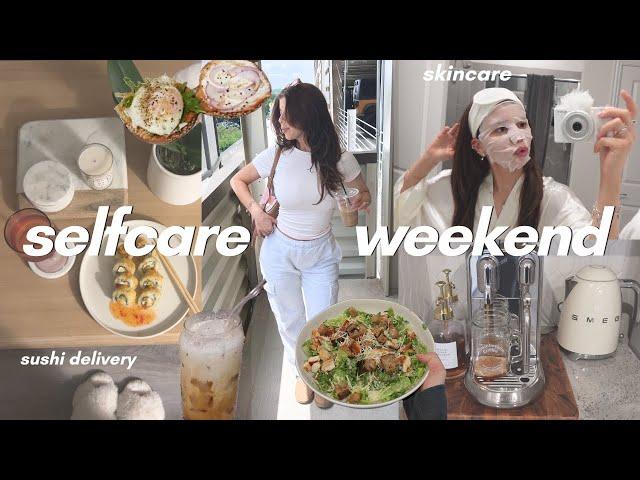 Self care weekend  sushi takeout, skincare, brunch date, Whole Foods haul