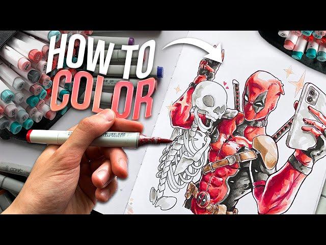 How to ACTUALLY Color with ALCOHOL MARKERS !! 