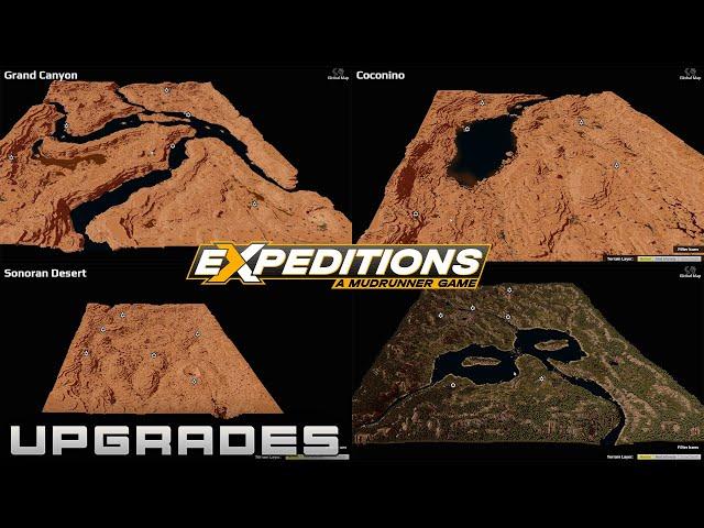 Expeditions: A MudRunner Game ALL UPGRADE MAPS