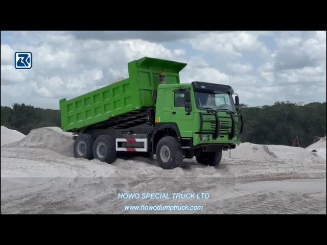 SINOTRUK HOWO 6X6 dump truck working video from Customer from Guyana