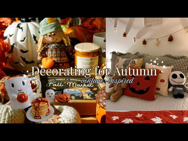 Decorate for Autumn with me️vintage + antique themed, cozy fall decor haul