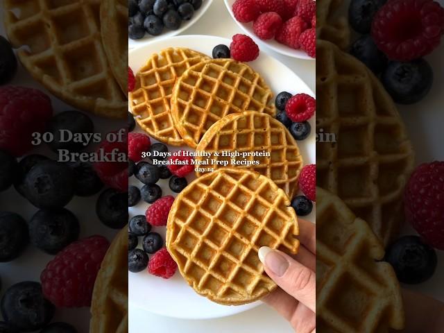 Healthy Waffles | 30G+ protein & no protein powder! #highprotein #healthybreakfast #mealprep