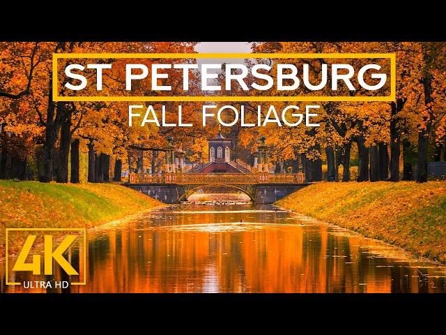 The beauty of Autumn Parks in St. Petersburg - Colorful Fall Foliage Season in 4K UHD