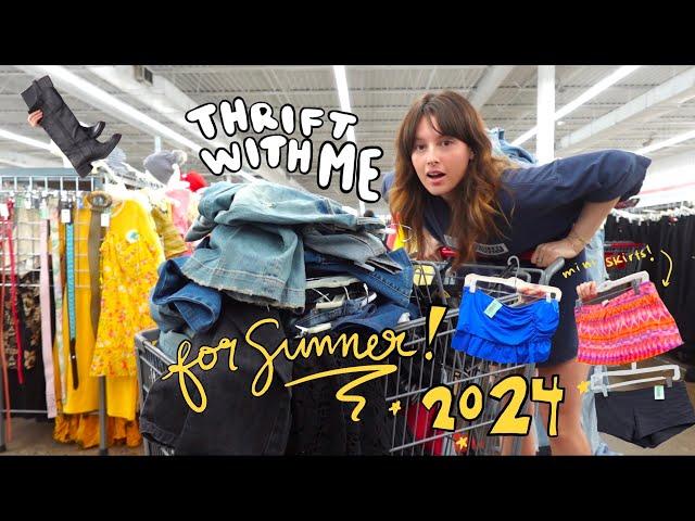 Thrift with ME for my SUMMER wardrobe (mini skirts, micro shorts, boots & more)