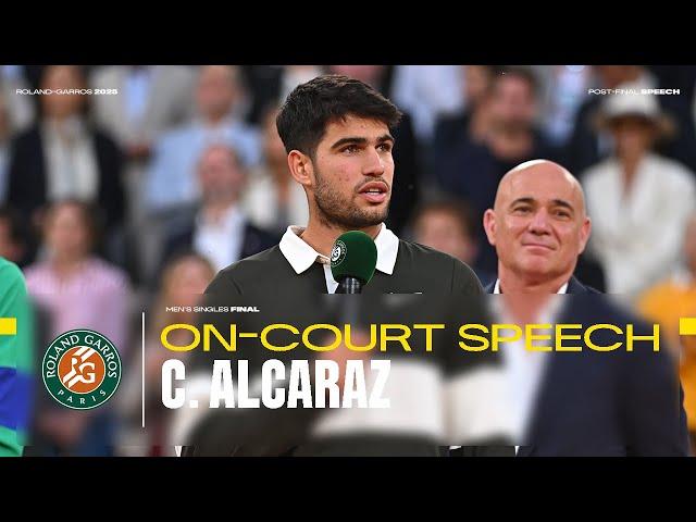 Carlos Alcaraz post-final speech | Roland-Garros 2025